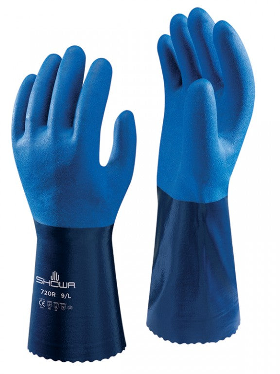 Size 7 (S) Showa 720 NRB Gaunlet Chemical Resistant Gloves SHO7201 (1 pair)