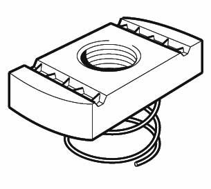 M8 Short Spring Channel Nut, Steel Bright Zinc Plated. Unistrut compatible PN082
