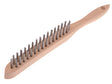 2 Row Heavy Duty Wire Scratch Brush with Wooden Handle