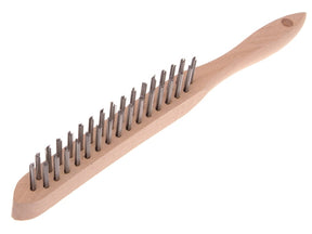 2 Row Heavy Duty Wire Scratch Brush with Wooden Handle