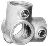 Corner C/W Through Tube C21 Size 7 (G32) Handrail Fitting, Galvanised 116-C42 (Kee Klamp Compatible 21-7)