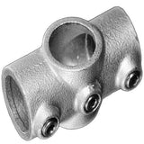 Two Socket Cross C22 Size 6 (G25) Handrail Fitting, Galvanised 119-B34 (Kee Klamp Compatible 26-6)