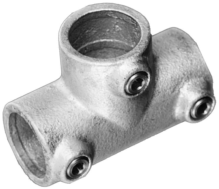 Long Tee C04 Size 6 (G25) Handrail Fitting, Galvanised 104-B34 (Kee Klamp Compatible 25-6)