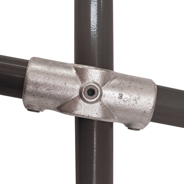 Slope 2 Socket Cross C54 Size 8 (G40) Handrail Fitting, Galvanised 156-D48 (Kee Klamp Compatible 89-8)