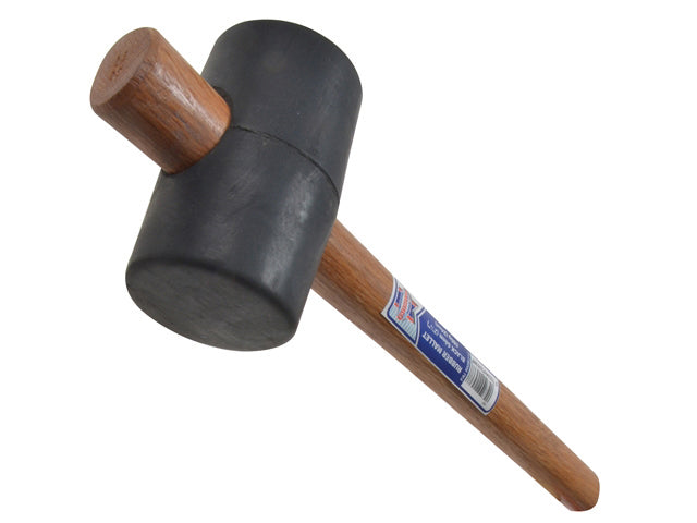 Faithfull Rubber Mallet Black (39oz) Hickory Shaft