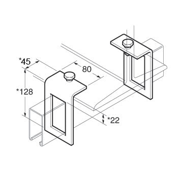 SC852/82 / P1796B Beam Clamp/Window Clamp, Unistrut compatible, galvanised (Not sold in pairs)