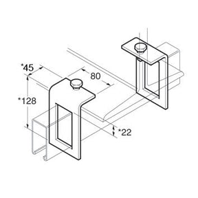SC852/82 / P1796B Beam Clamp/Window Clamp, Unistrut compatible, galvanised (Not sold in pairs)