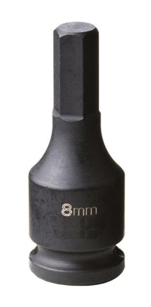 3/8" Square Drive 50mm Long 5mm Hexagon Bit Socket Black MHD06M05