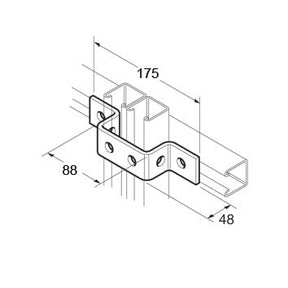 SB517 / P1043 U Bracket, Unistrut compatible, galvanised