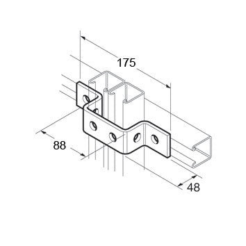 SB517 / P1043 U Bracket, Unistrut compatible, galvanised