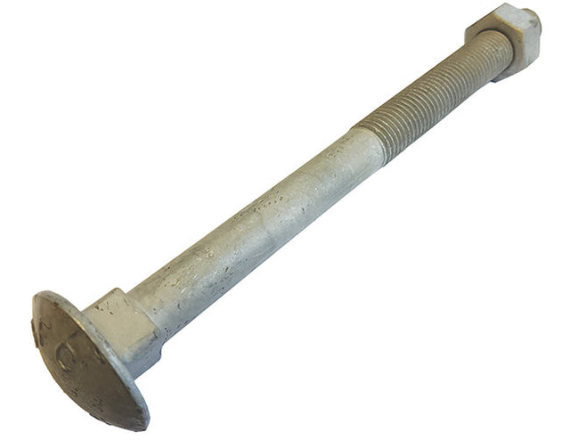 M16 x 130 Galvanised Carriage / Coach / Cup Square Bolts with Nuts DIN 603/934