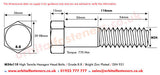 M24 x 110 Hexagon Head Bolt High Tensile Grade 8.8, Bright Zinc Plated, DIN 931