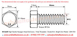 M12 x 50 Hexagon Head Set Screws High Tensile Grade 8.8 Bright Zinc Plated, DIN 933