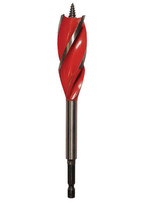 16mm x 159mm Addax Speed Auger with Red Flutes, Hexagon Shank