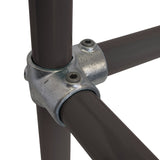 Corner C/W Through Tube C21 Size 7 (G32) Handrail Fitting, Galvanised 116-C42 (Kee Klamp Compatible 21-7)