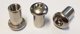 M4 x 10 Resistorx Button Head 6 Lobe Pin Barrel Nut, TX-20H Stainless Steel A2