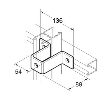 SB516 P1737 U Bracket, Unistrut compatible, galvanised