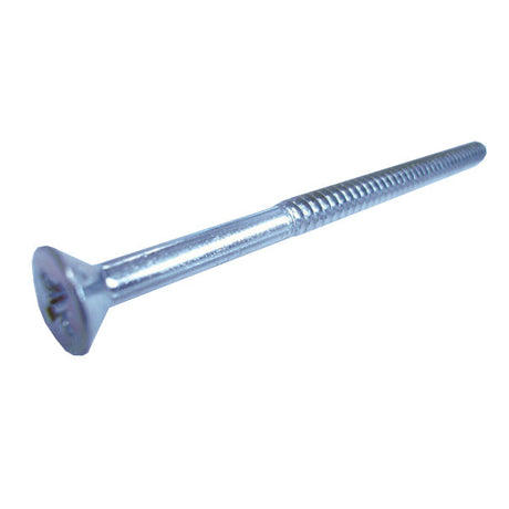 Extra Long 8 x 3" (4.2 x 80mm) Pz2 Self Tapping Countersunk Pozi Screw, Type AB, Bright Zinc Plated