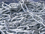 8mm x 1 Metre (ID 52 x 16mm) Galvanised/Galvanized Long Link Steel Chain, Sold in multiples of 1 Metre