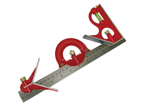 Faithfull 300mm Combination Square Set Stainless Steel Rule FAICS300SET