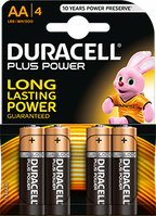 AA Duracell Plus Alkaline Batteries (Pack of 4) LR6 / MN1500