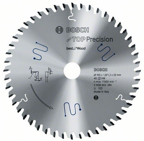Wood Plunge Cut Circular Saw Blade 165 x 20 x 48 Teeth