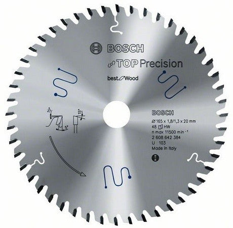 Wood Plunge Cut Circular Saw Blade 165 x 20 x 48 Teeth
