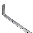 Light 800mm overall length, bent at 100mm Galvanised Builders Restraint Strap, 28mm Wide x 2.5mm Thick, 6mm holes