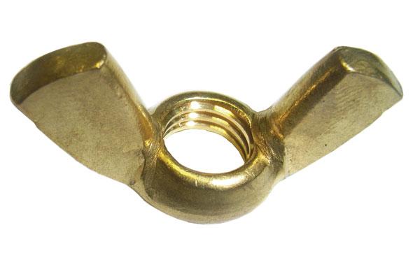M6 Brass Self Colour Wing Nuts DIN 315, ANSI B18.17