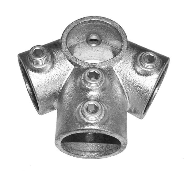 Ridge Fitting 27.5 Degree C55 Size 8 (G40) Handrail Fitting, Galvanised (Kee Klamp Compatible)
