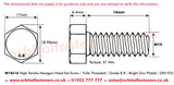 M10 x 16 Hexagon Head Set Screws High Tensile Grade 8.8 Bright Zinc Plated, DIN 933