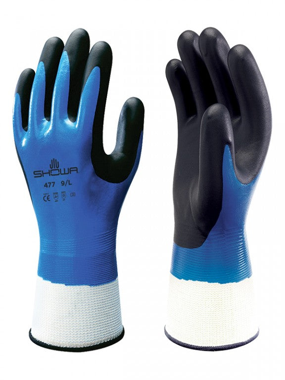 Size 7 (M) Showa 477 Foam Nitrile Grip Wet / Oil Gloves SHO4772 (1 pair)