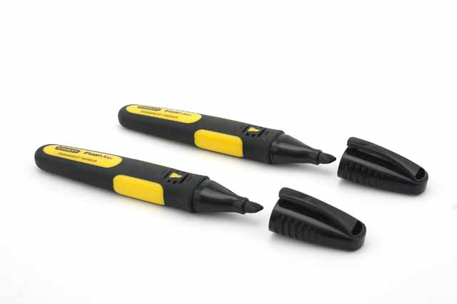 Stanley 0-47-314 Fatmax Chisel Tip Black Permanent Markers (Pack of 2)