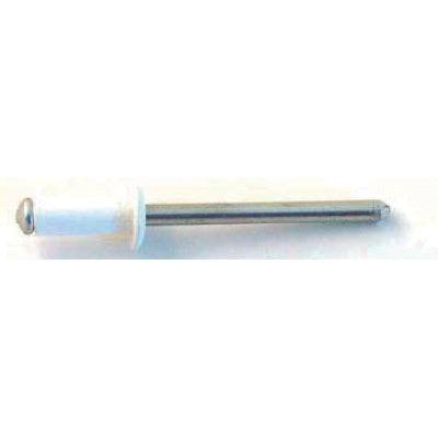 Rivet, Aluminium White Dome Head 4.8 x 10.0 Grip Range 4.0-4.0mm