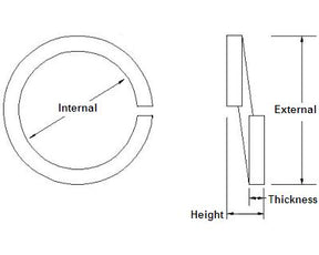 M33 Square Section Spring Washer, Steel Bright Zinc Plated, DIN 7980