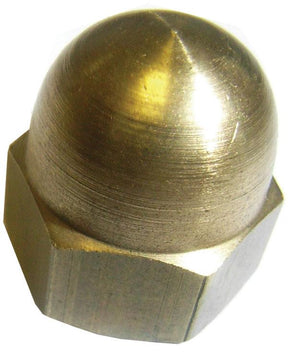 M5 Brass Self Colour Dome Nuts, DIN 1587