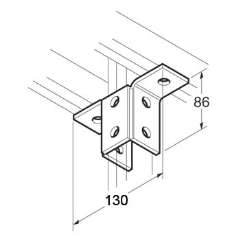 SB700 / P2346 Wing Bracket, Unistrut compatible, galvanised
