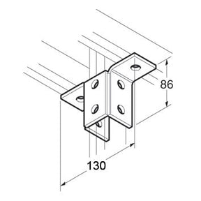 SB700 / P2346 Wing Bracket, Unistrut compatible, galvanised