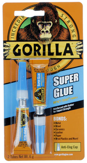 Gorilla Glue 4044100 Super Glue, 2 Tubes x 3gm each