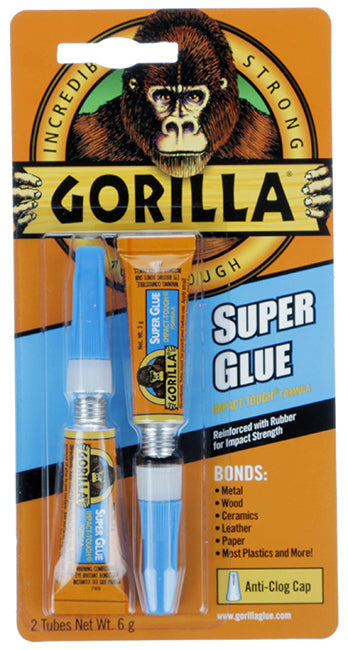 Gorilla Glue 4044100 Super Glue, 2 Tubes x 3gm each
