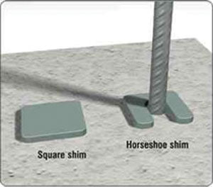 7mm Heavy Duty Plastic 70mm x 70mm 22mm Slot Horseshoe Shims / Packers, Black (Order in multiples of 125)
