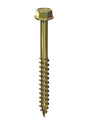 M10 x 130 Timco Solo Hexagon Head Flange Coach Screw Zinc & Yellow Passivated 10130SCSY