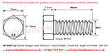 M12 x 90 Hexagon Head Set Screws High Tensile Grade 8.8 Bright Zinc Plated, DIN 933