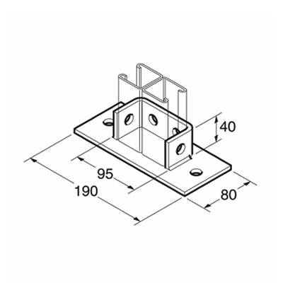 SB705 / P2073 Base Plate, Unistrut compatible, galvanised