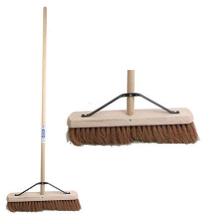 12" Soft Coco Broom with Wooden Handle