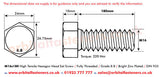 M16 x 180 Hexagon Head Set Screws High Tensile Grade 8.8 Bright Zinc Plated , DIN 933