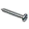 4 x 5/16" (2.9 x 8mm) Self Tapping Screw, Pan Pozi No.1 AB, Steel Bright Zinc Plated, DIN 7981C