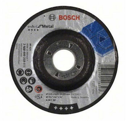 Bosch 115 x 22.2 x 6mm (4 1/2" x 1/4" x 7/8") Metal Grinding Disc Depressed Centre 2608600218