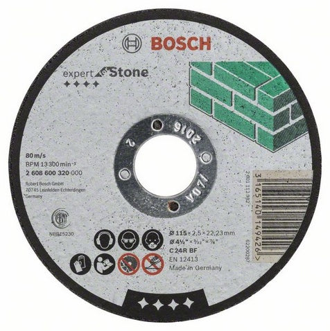 Bosch 115 x 16 x 2.8mm (4" x 1/8" x 5/8") Stone Flat Cutting Disc 2608600092