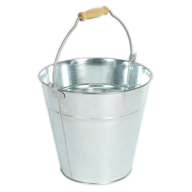 Galvanised 10 Litre Bucket with Wooden Handle BM10